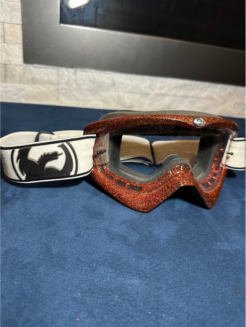 Dragon MX Vintage Glitter Orange Motocross Goggles